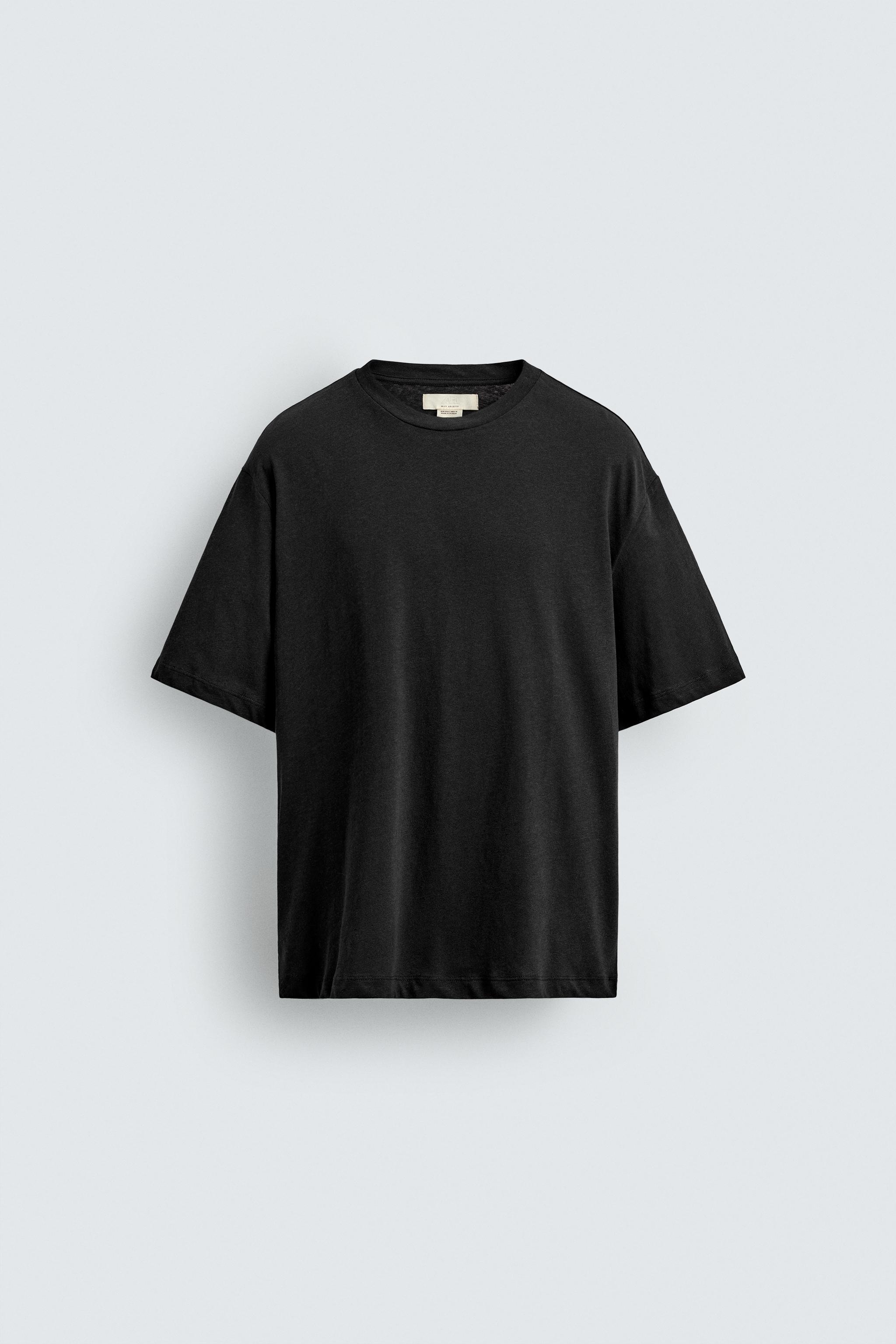 RELAXED FIT COTTON - LINEN T-SHIRT